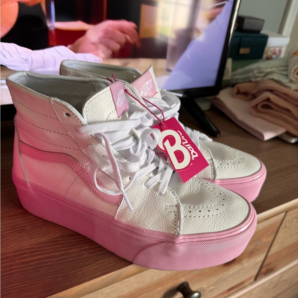 Barbie X Vans Pink and White High-Top vans